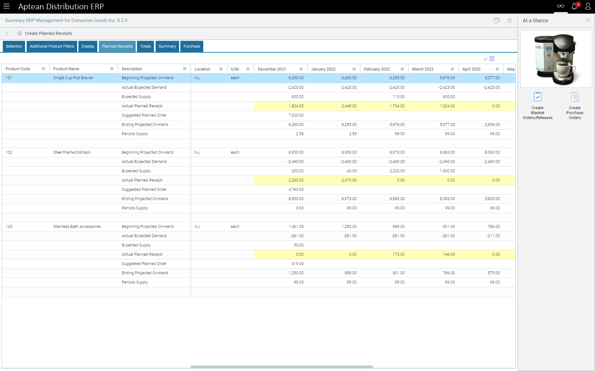 screenshot of Aptean Distribution ERP